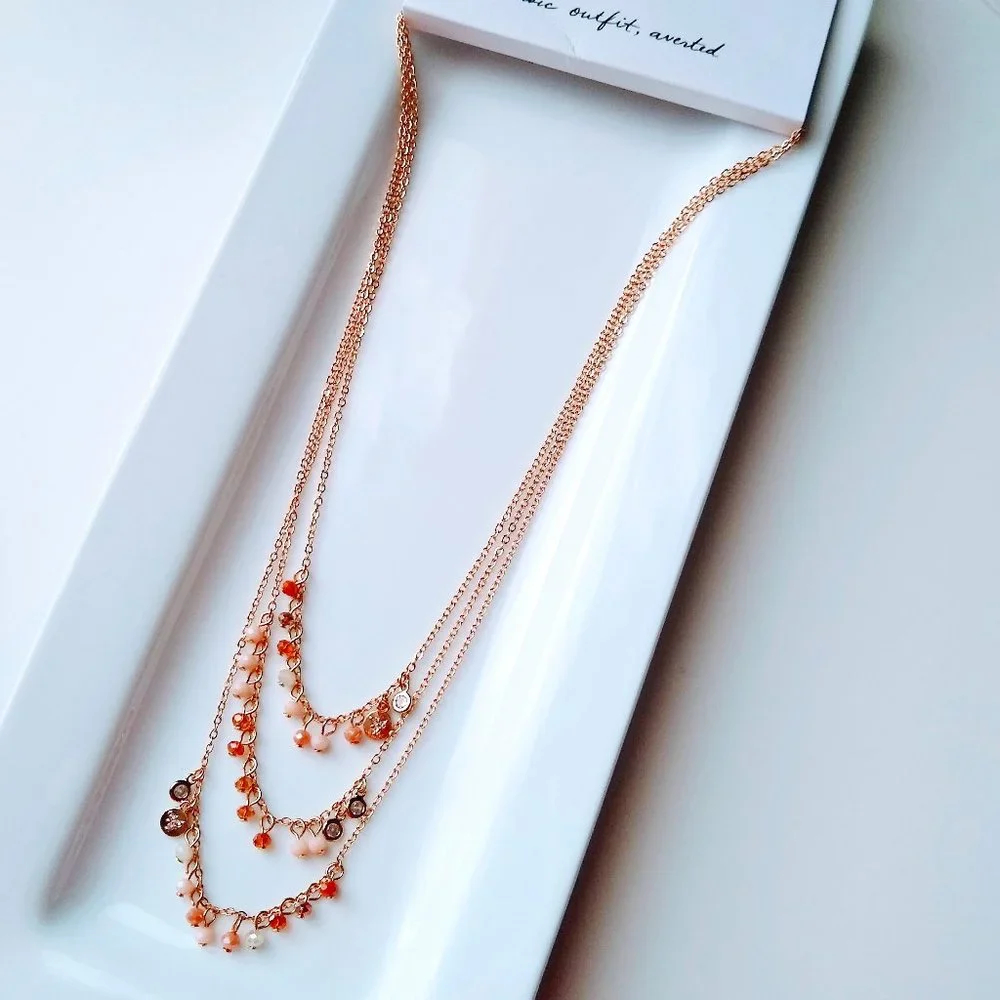 LOFT LAYERED BEADED DROP NECKLACE - Picture 2 of 7